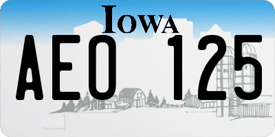 IA license plate AEO125