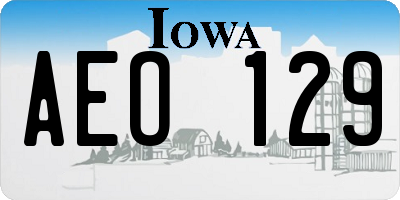 IA license plate AEO129