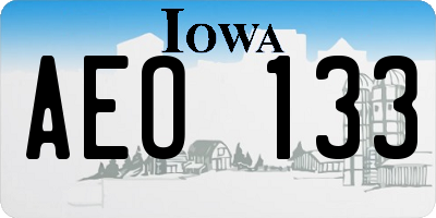 IA license plate AEO133