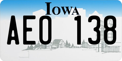 IA license plate AEO138