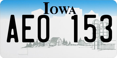 IA license plate AEO153