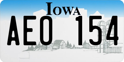 IA license plate AEO154
