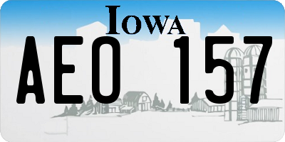 IA license plate AEO157