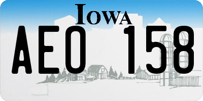 IA license plate AEO158