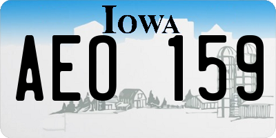 IA license plate AEO159