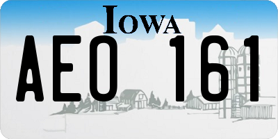 IA license plate AEO161