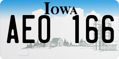 IA license plate AEO166