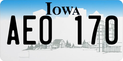 IA license plate AEO170