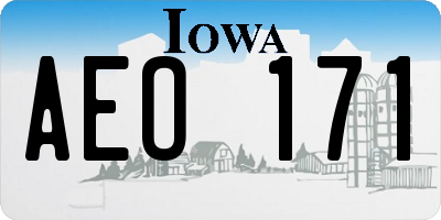 IA license plate AEO171