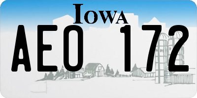 IA license plate AEO172