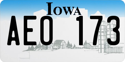IA license plate AEO173