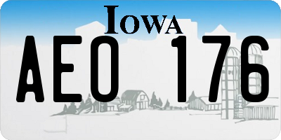 IA license plate AEO176