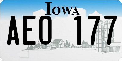 IA license plate AEO177