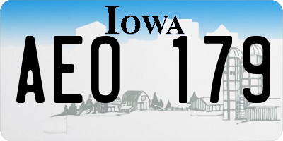 IA license plate AEO179