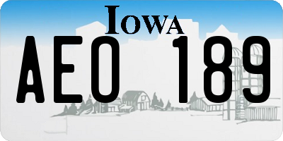 IA license plate AEO189