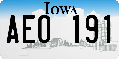 IA license plate AEO191