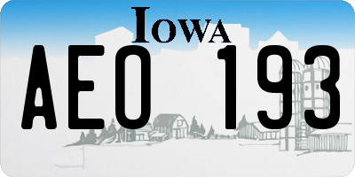 IA license plate AEO193