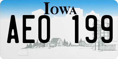 IA license plate AEO199
