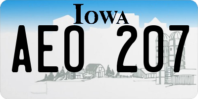 IA license plate AEO207