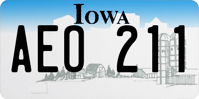 IA license plate AEO211