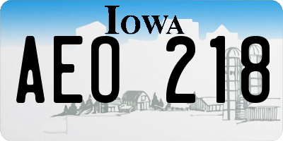 IA license plate AEO218