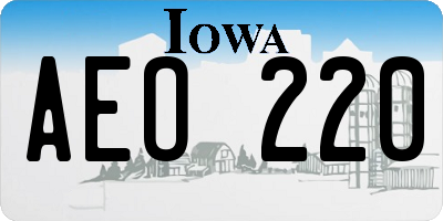 IA license plate AEO220