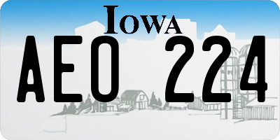 IA license plate AEO224