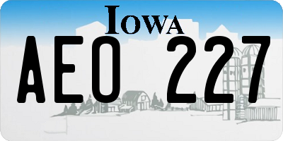 IA license plate AEO227