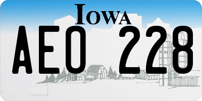 IA license plate AEO228