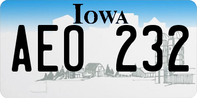 IA license plate AEO232