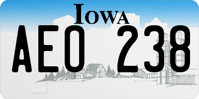 IA license plate AEO238