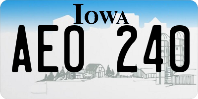 IA license plate AEO240