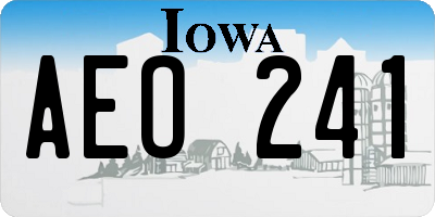 IA license plate AEO241