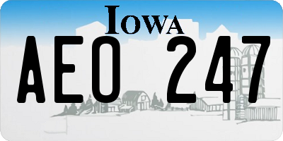 IA license plate AEO247