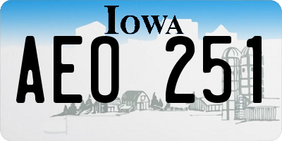 IA license plate AEO251