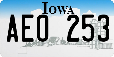 IA license plate AEO253