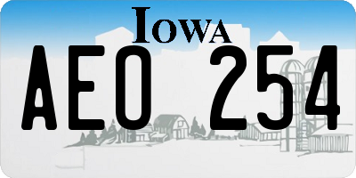 IA license plate AEO254