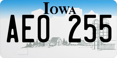 IA license plate AEO255