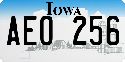 IA license plate AEO256