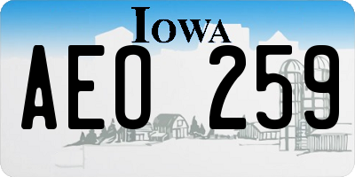 IA license plate AEO259