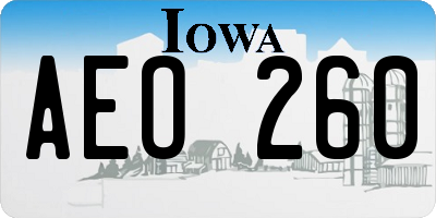 IA license plate AEO260