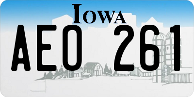 IA license plate AEO261