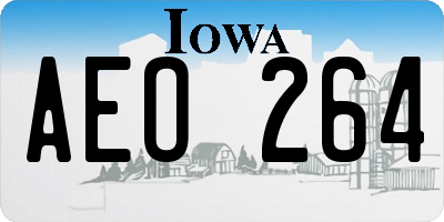 IA license plate AEO264
