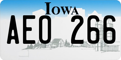 IA license plate AEO266