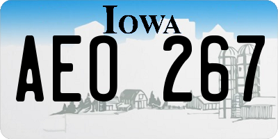 IA license plate AEO267