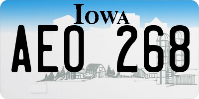 IA license plate AEO268