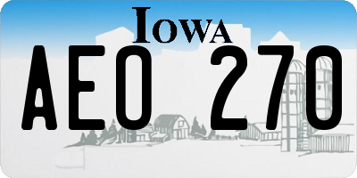 IA license plate AEO270