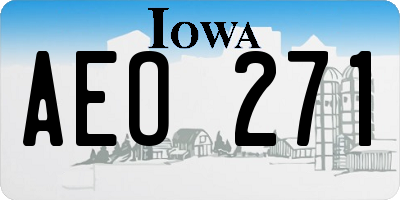 IA license plate AEO271