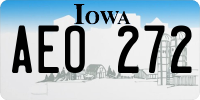 IA license plate AEO272