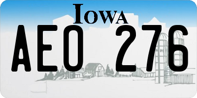 IA license plate AEO276